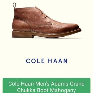 Cole Haan Men's Adams Grand Chukka Boot Mahogany Size 12M, excellent condition.